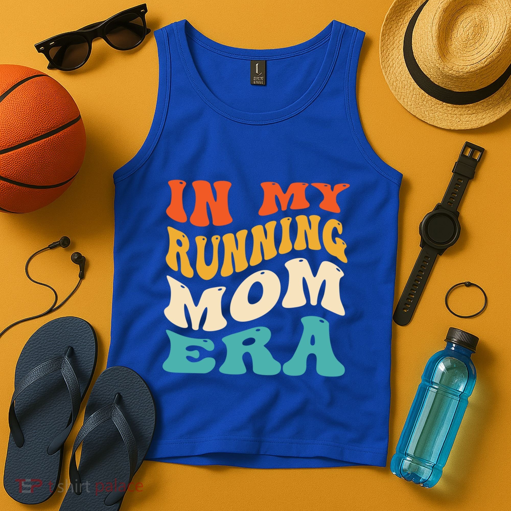 In My Running Mom Era Funny Runner Mom Retro Groovy Cute Gift Tank Top