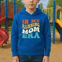 In My Running Mom Era Funny Runner Mom Retro Groovy Cute Gift Kids Hoodie thumb 2