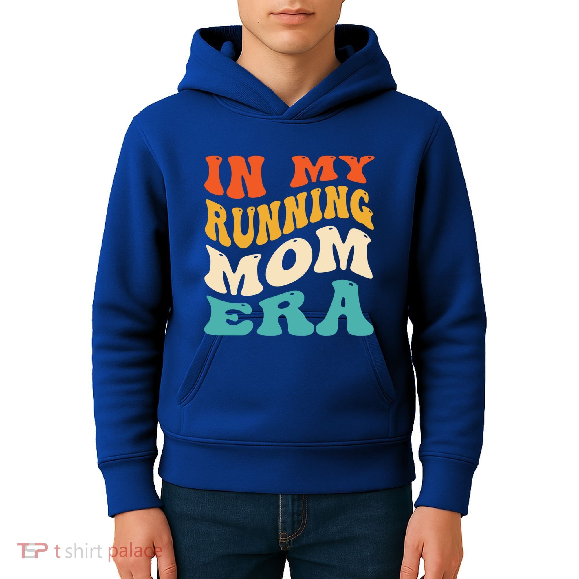 In My Running Mom Era Funny Runner Mom Retro Groovy Cute Gift Kids Hoodie