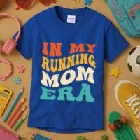 In My Running Mom Era Funny Runner Mom Retro Groovy Cute Gift Kids T-Shirt thumb 3