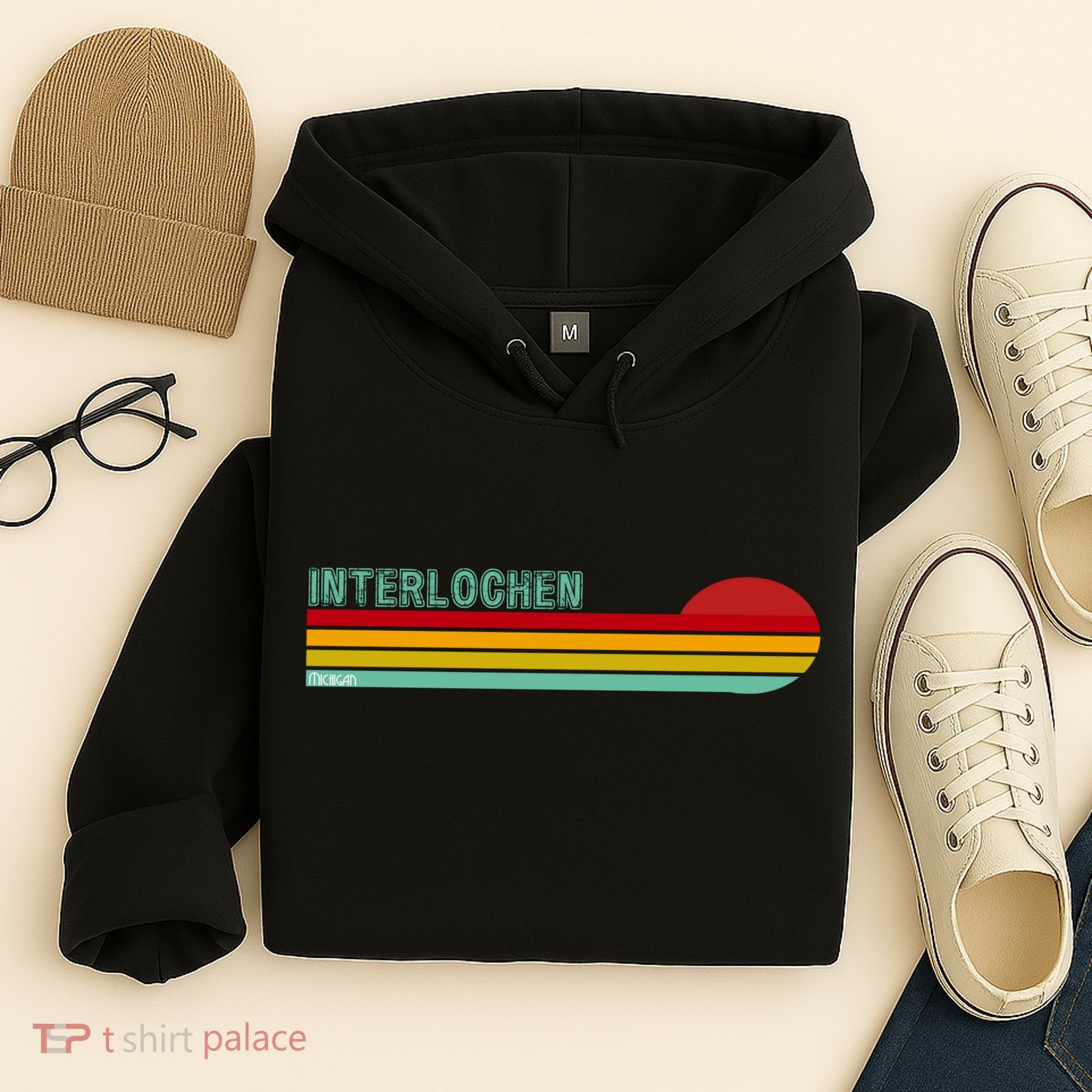 Interlochen Michigan Retro Hoodie
