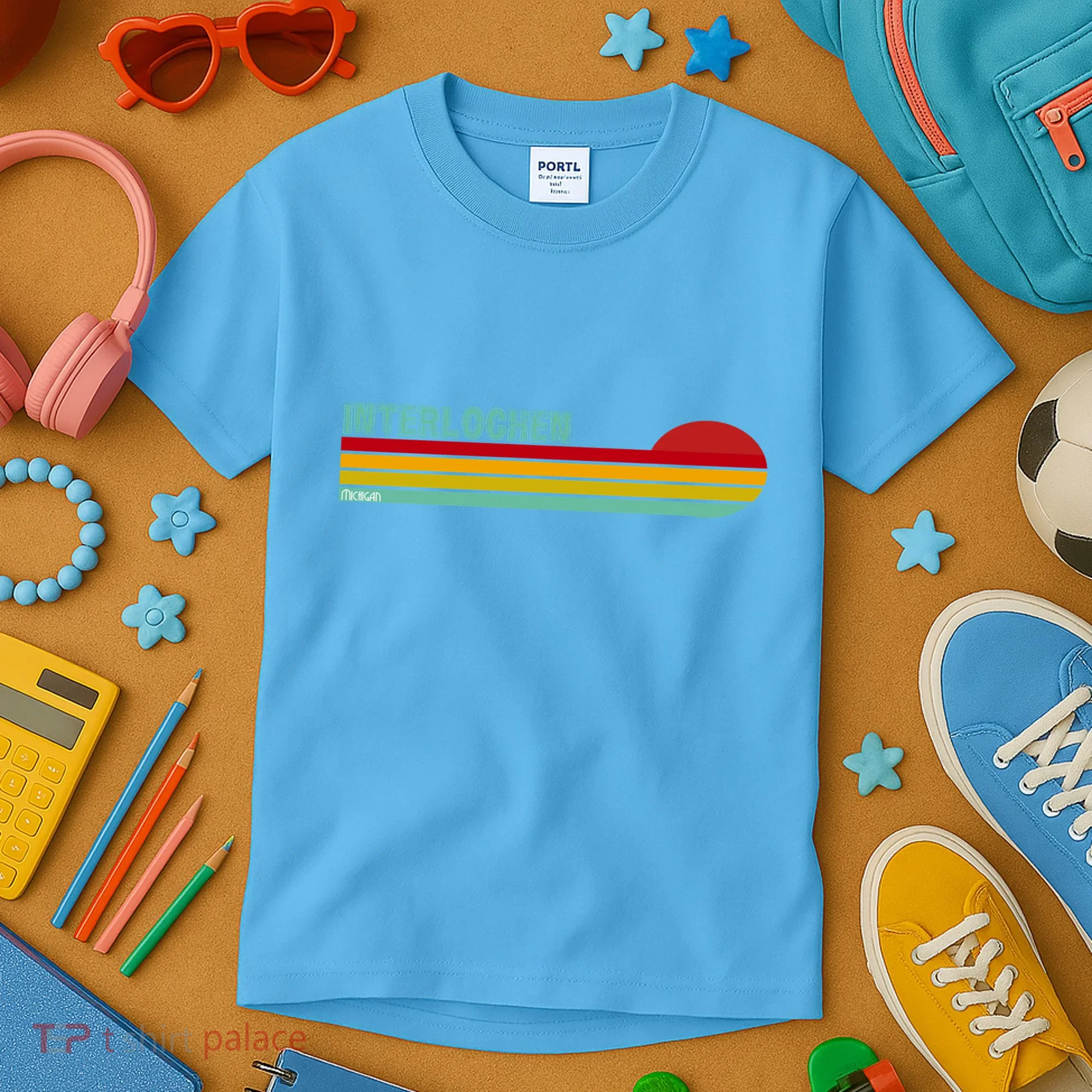 Interlochen Michigan Retro Kids T-Shirt