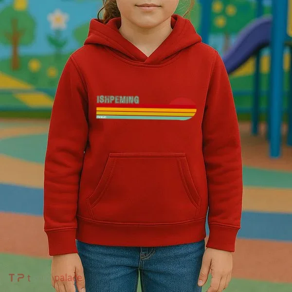 Ishpeming Michigan Retro Kids Hoodie