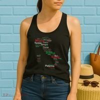 Italy Map Silhouette Flag Towns Cities Rome Travel Europe Women's Tank Top thumb 2