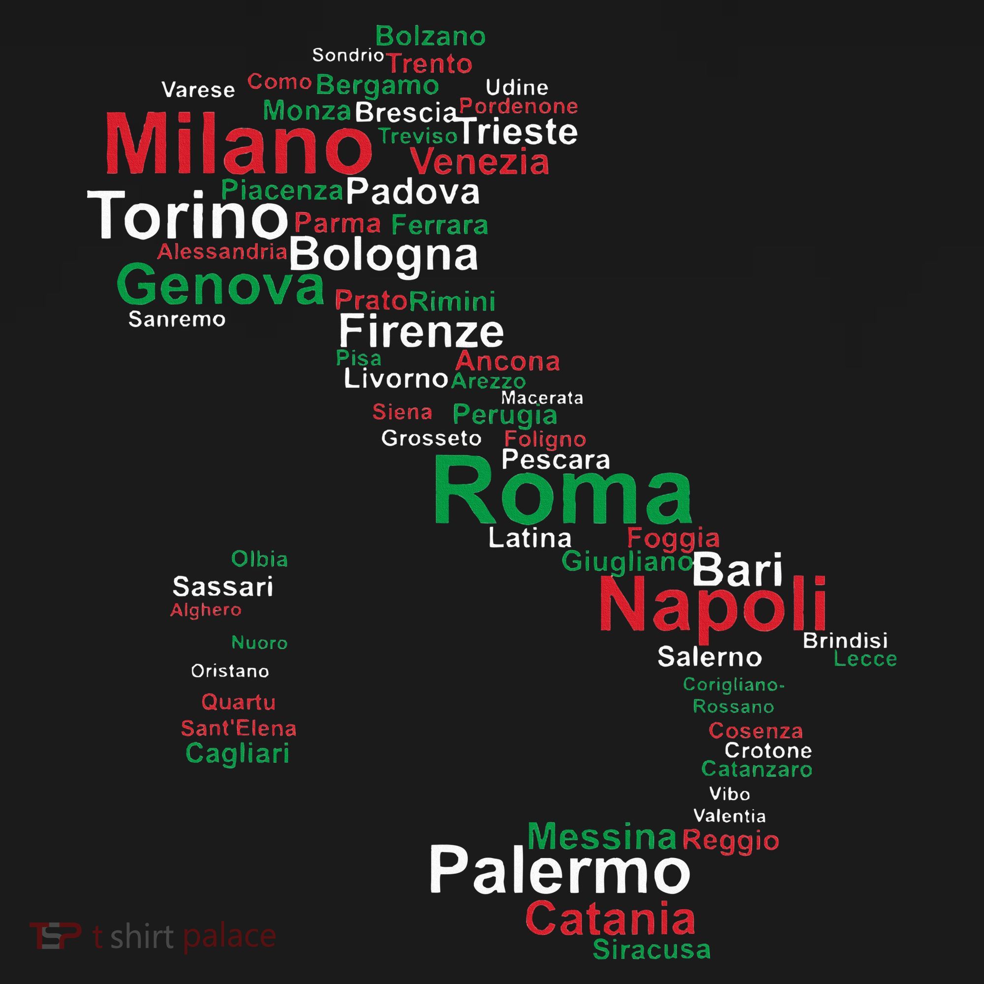 Italy Map Silhouette Flag Towns Cities Rome Travel Europe Tank Top