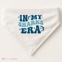 In My Sharks Era Groovy USA-Made Doggie Bandana thumb 0