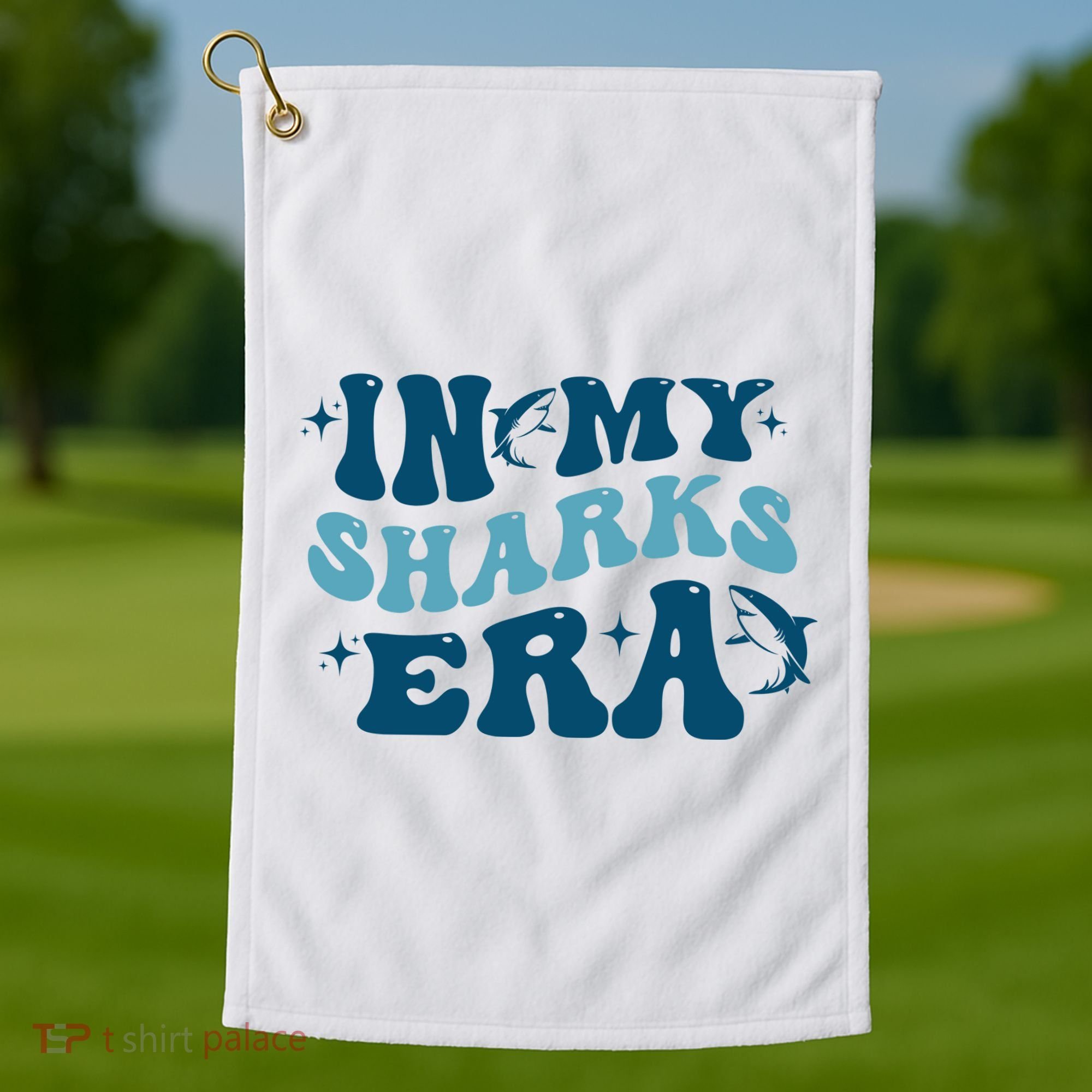 In My Sharks Era Groovy Golf Towel