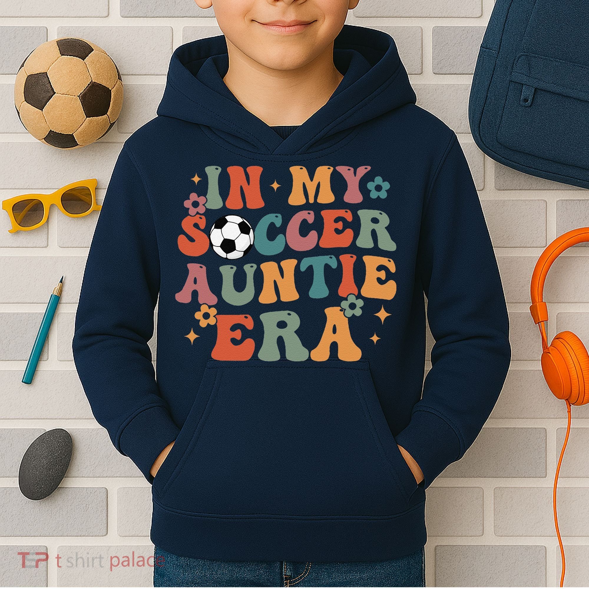 In My Soccer Auntie Era Kids Hoodie