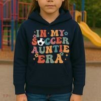 In My Soccer Auntie Era Kids Hoodie thumb 3