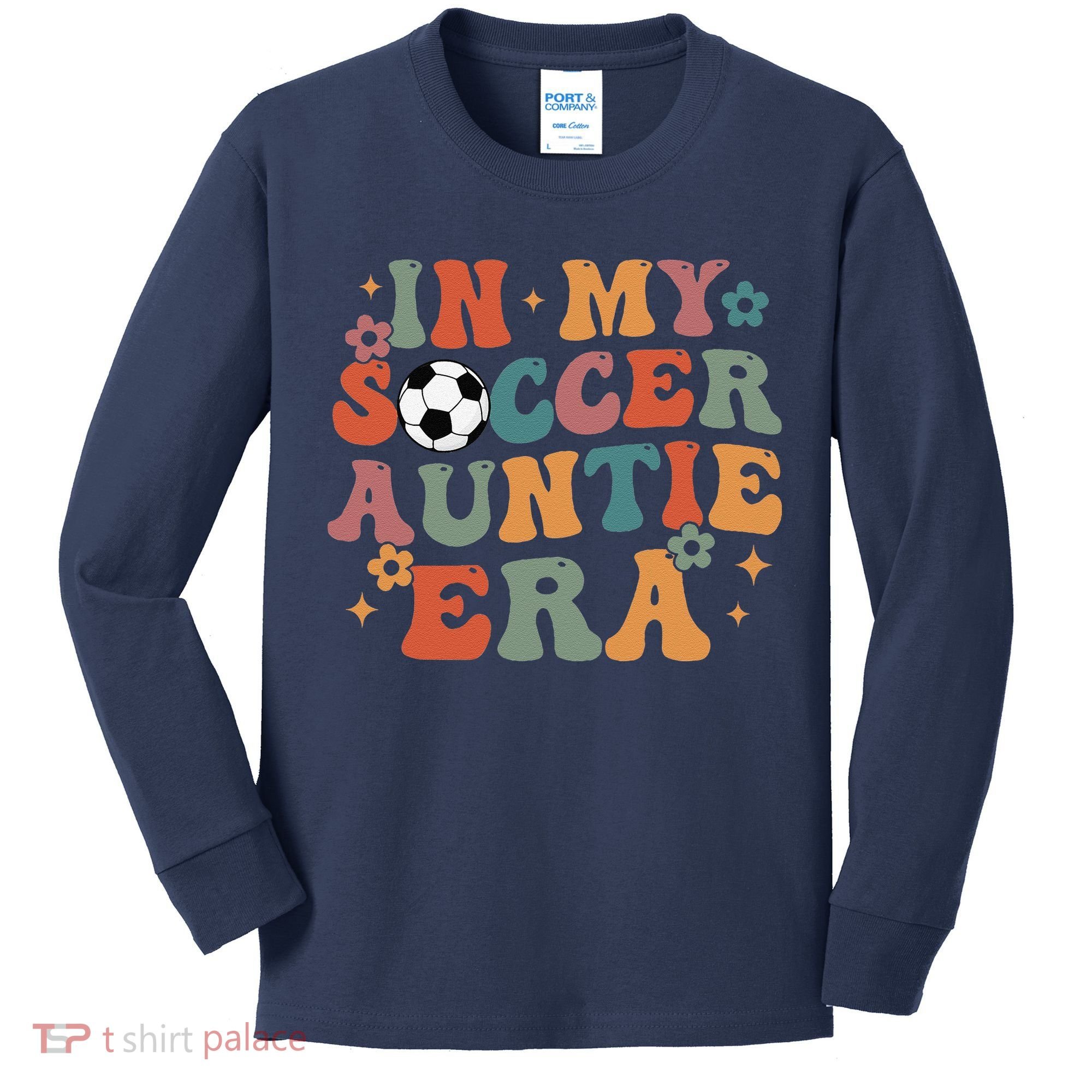 In My Soccer Auntie Era Kids Long Sleeve Shirt