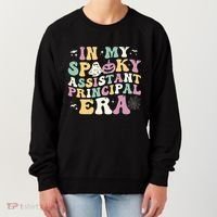 In My Spooky Assistant Principal Era Retro Ghost Halloween Women's Sweatshirt thumb 0
