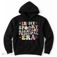 In My Spooky Assistant Principal Era Retro Ghost Halloween Hoodie thumb 0