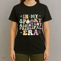 In My Spooky Assistant Principal Era Retro Ghost Halloween T-Shirt thumb 4
