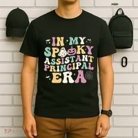 In My Spooky Assistant Principal Era Retro Ghost Halloween T-Shirt thumb 6