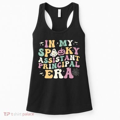 In My Spooky Assistant Principal Era Retro Ghost Halloween Women's Tank Top