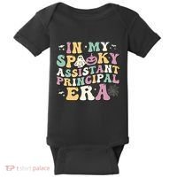 In My Spooky Assistant Principal Era Retro Ghost Halloween Baby Bodysuit thumb 0