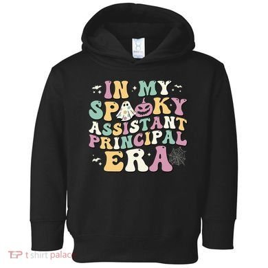 In My Spooky Assistant Principal Era Retro Ghost Halloween Toddler Hoodie