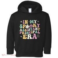 In My Spooky Assistant Principal Era Retro Ghost Halloween Toddler Hoodie thumb 0