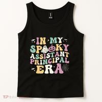 In My Spooky Assistant Principal Era Retro Ghost Halloween Tank Top thumb 2