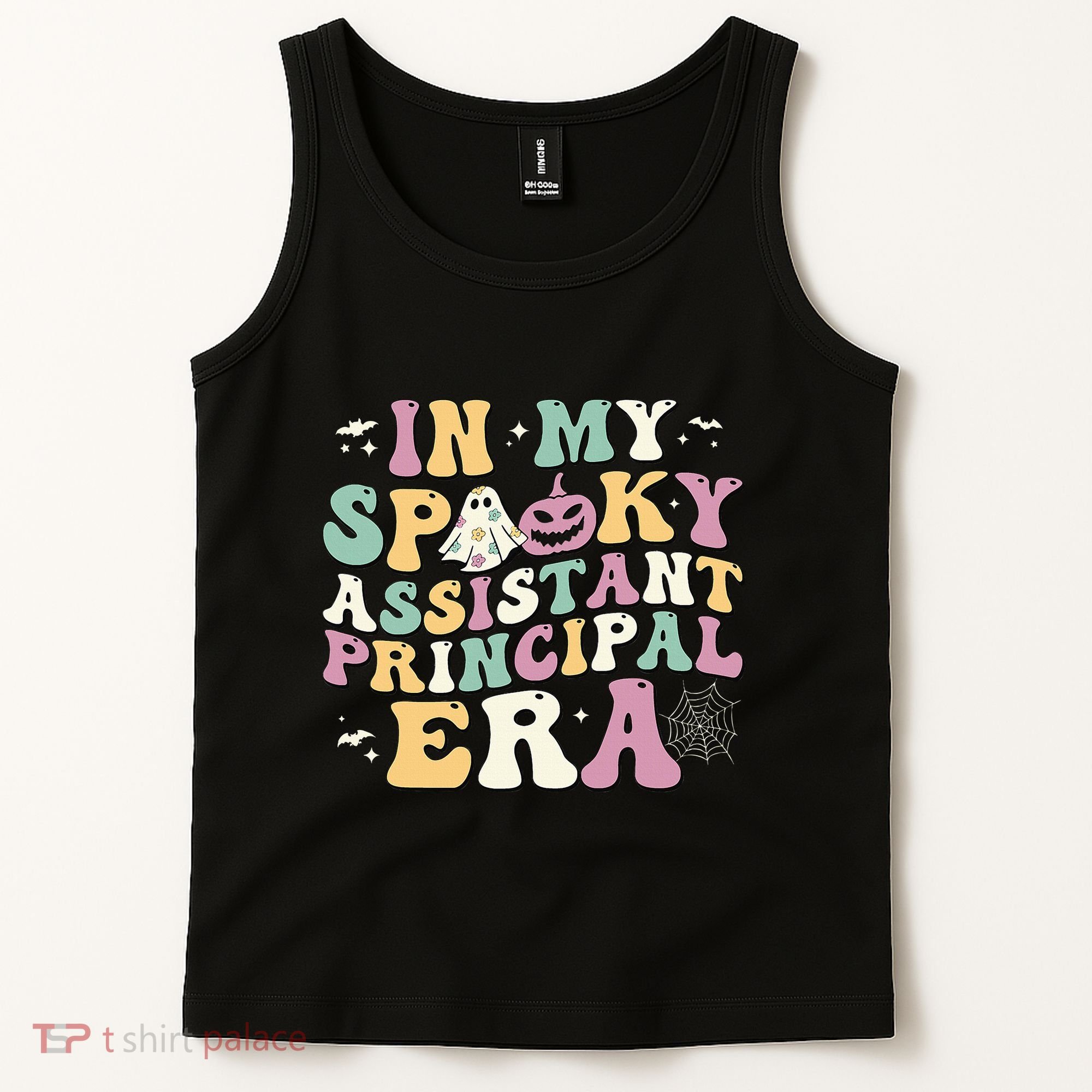 In My Spooky Assistant Principal Era Retro Ghost Halloween Tank Top
