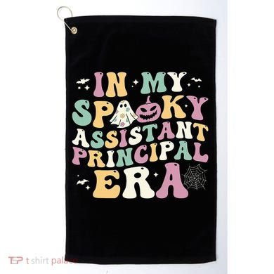 In My Spooky Assistant Principal Era Retro Ghost Halloween Golf Towel