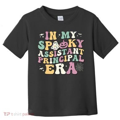 In My Spooky Assistant Principal Era Retro Ghost Halloween Toddler T-Shirt