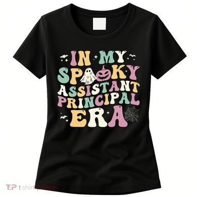 In My Spooky Assistant Principal Era Retro Ghost Halloween Women's T-Shirt