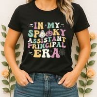 In My Spooky Assistant Principal Era Retro Ghost Halloween Women's T-Shirt thumb 2