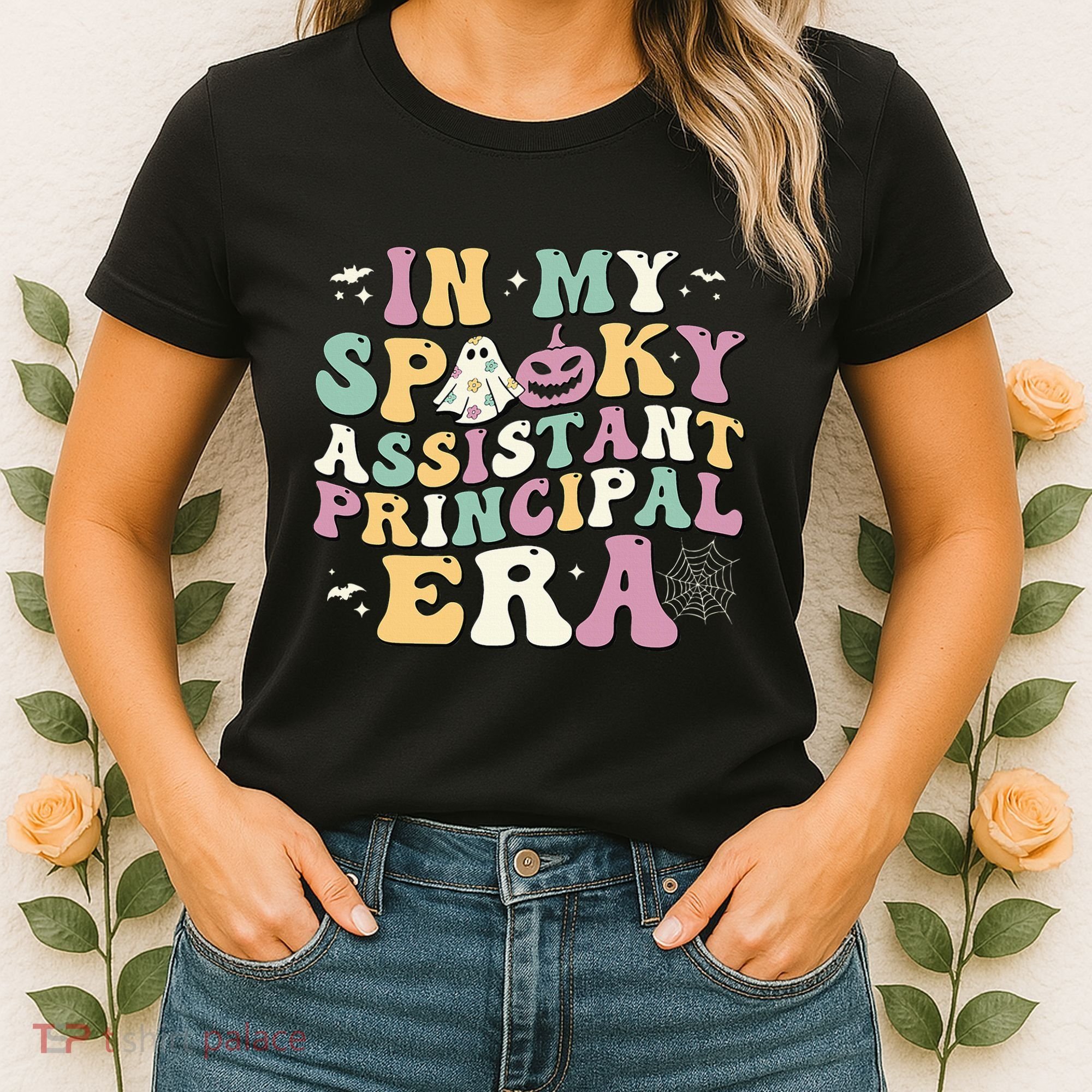 In My Spooky Assistant Principal Era Retro Ghost Halloween Women's T-Shirt