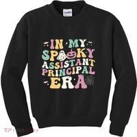 In My Spooky Assistant Principal Era Retro Ghost Halloween Kids Sweatshirt thumb 0