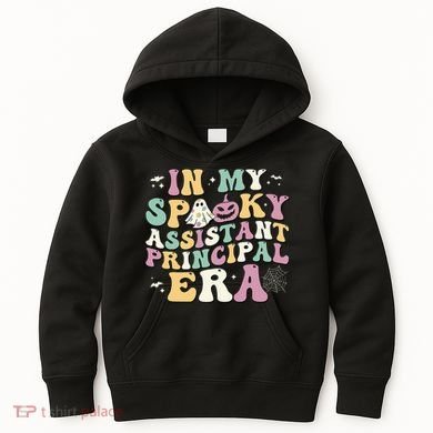 In My Spooky Assistant Principal Era Retro Ghost Halloween Kids Hoodie