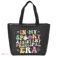 In My Spooky Assistant Principal Era Retro Ghost Halloween Tote Bag thumb 0