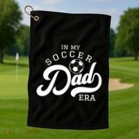 In My Soccer Dad Era Gift Golf Towel thumb 1