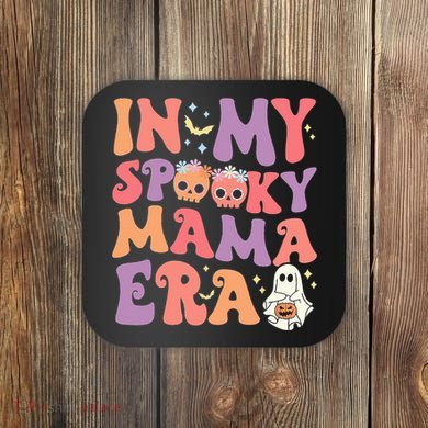 In My Spooky Mama Era Halloween Groovy Witchy Spooky Mom Coaster