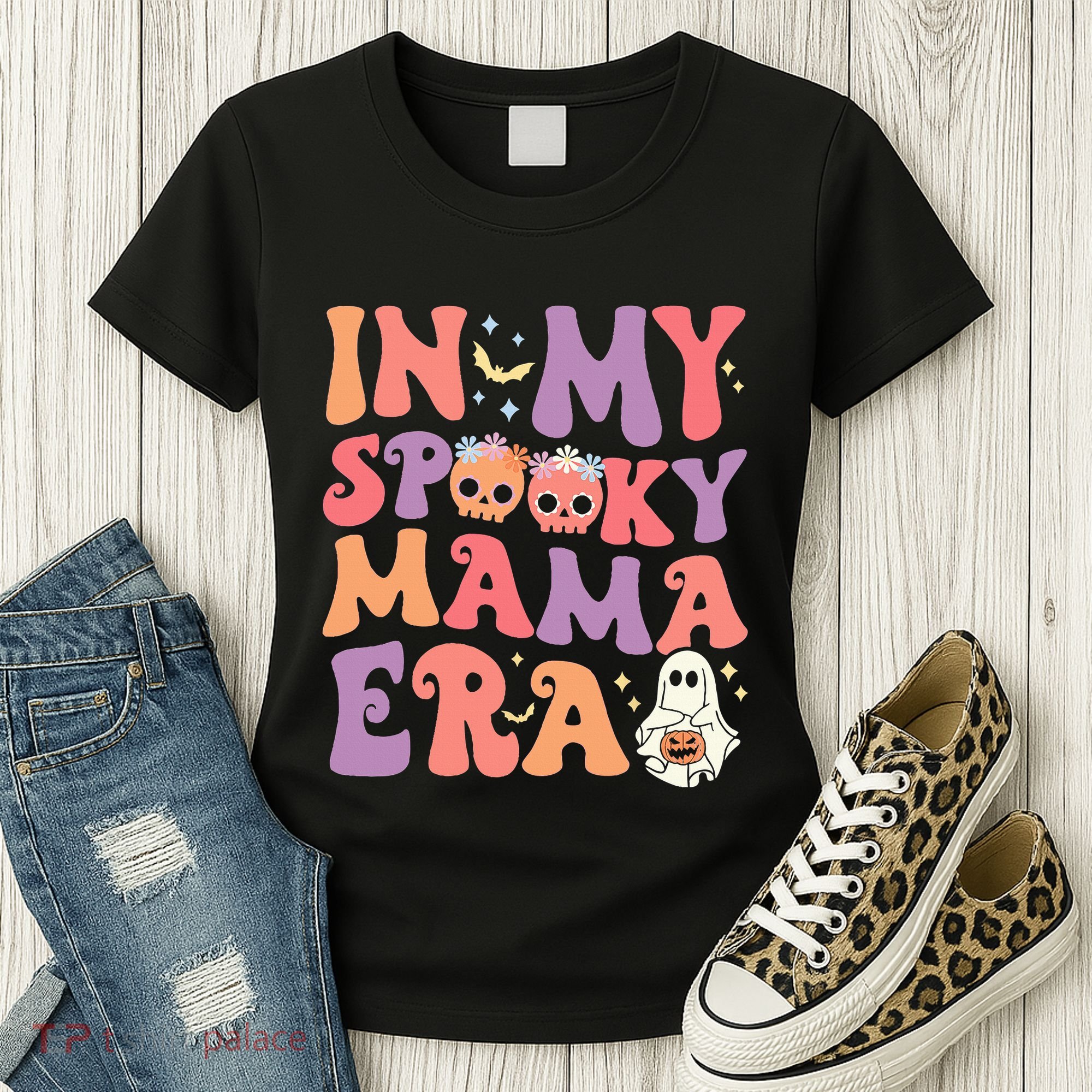 In My Spooky Mama Era Halloween Groovy Witchy Spooky Mom Women's T-Shirt