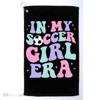 In My Soccer Era Retro Groovy Soccer Gift Golf Towel thumb 0