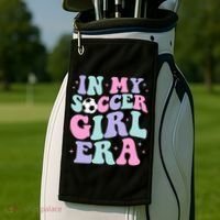 In My Soccer Era Retro Groovy Soccer Gift Golf Towel thumb 2