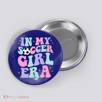 In My Soccer Era Retro Groovy Soccer Gift Button