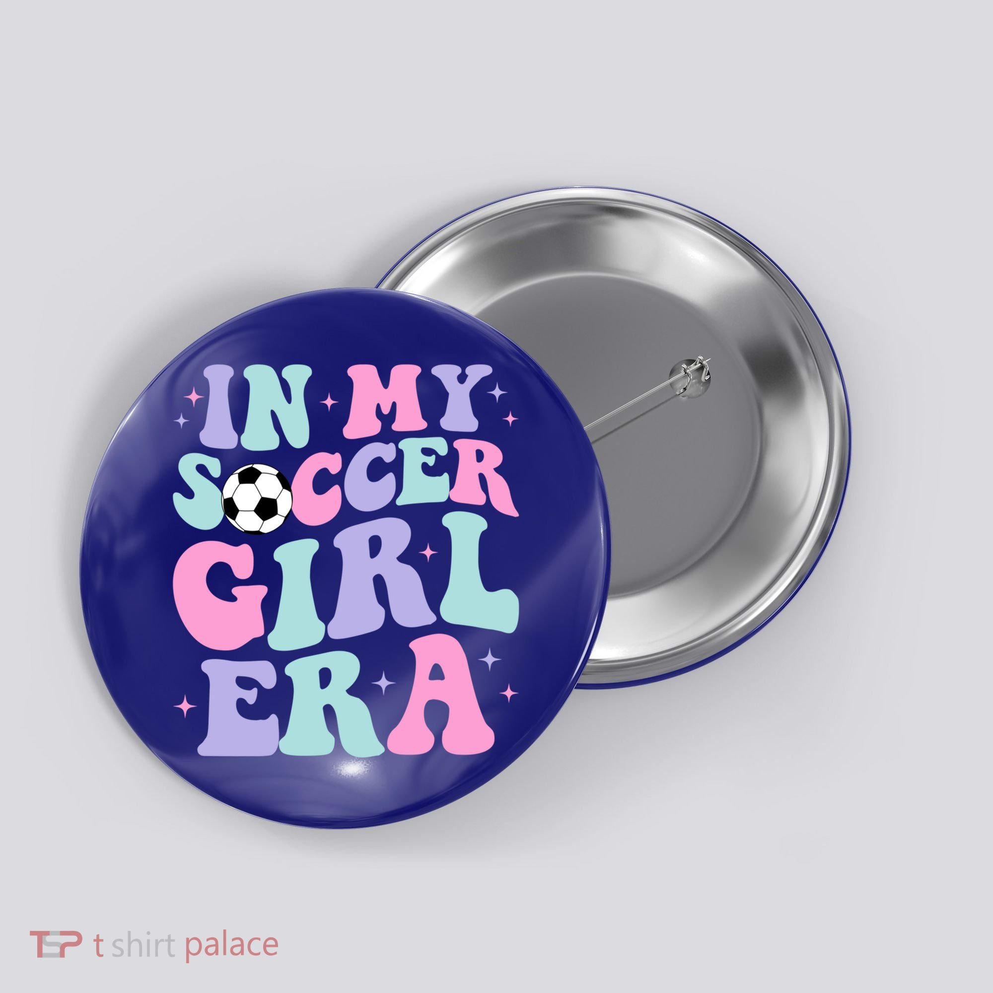In My Soccer Era Retro Groovy Soccer Gift Button
