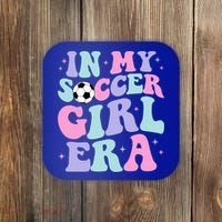 In My Soccer Era Retro Groovy Soccer Gift Coaster thumb 0