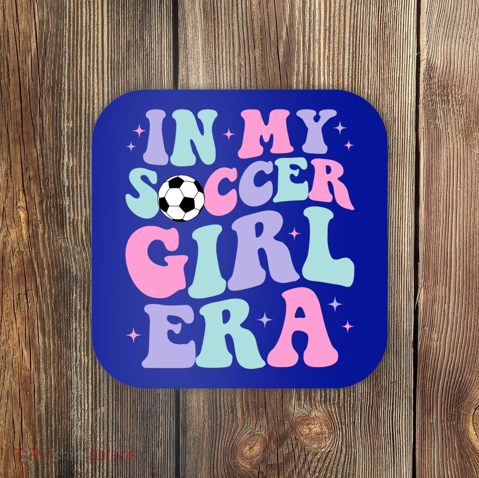 In My Soccer Era Retro Groovy Soccer Gift Coaster