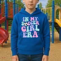 In My Soccer Era Retro Groovy Soccer Gift Kids Hoodie thumb 2