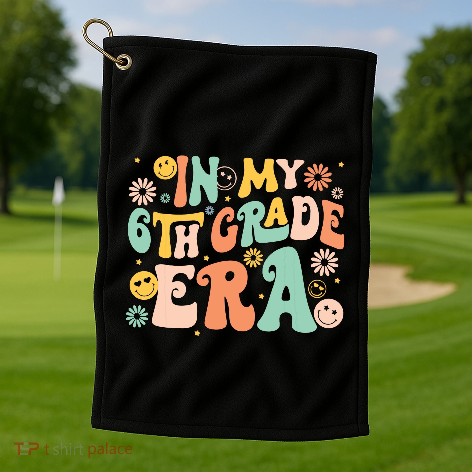 In My Sixth Grade Era Retro 6th Grade Back To School Golf Towel