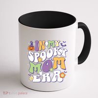 In My Spooky Mom Era Halloween Groovy Mama Retro Cute Gift Coffee Mug thumb 1