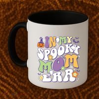 In My Spooky Mom Era Halloween Groovy Mama Retro Cute Gift Coffee Mug thumb 2