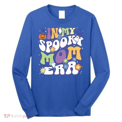 In My Spooky Mom Era Halloween Groovy Mama Retro Cute Gift Long Sleeve Shirt