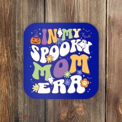 In My Spooky Mom Era Halloween Groovy Mama Retro Cute Gift Coaster