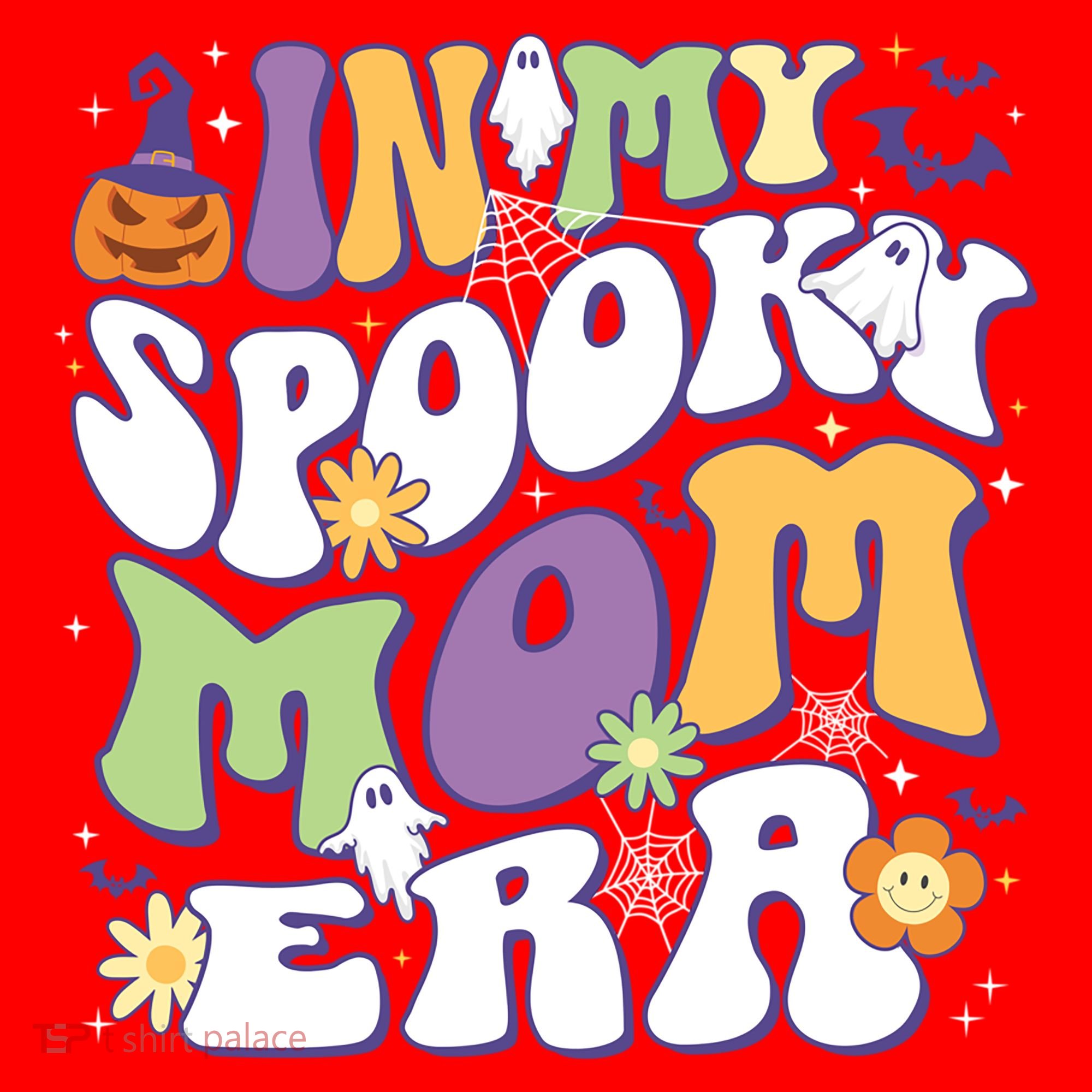 In My Spooky Mom Era Halloween Groovy Mama Retro Cute Gift Santa Hat