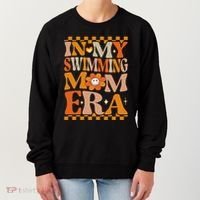 In My Swimming Mom Era Retro Groovy Hippie Swimming Cool Gift Women's Sweatshirt thumb 0