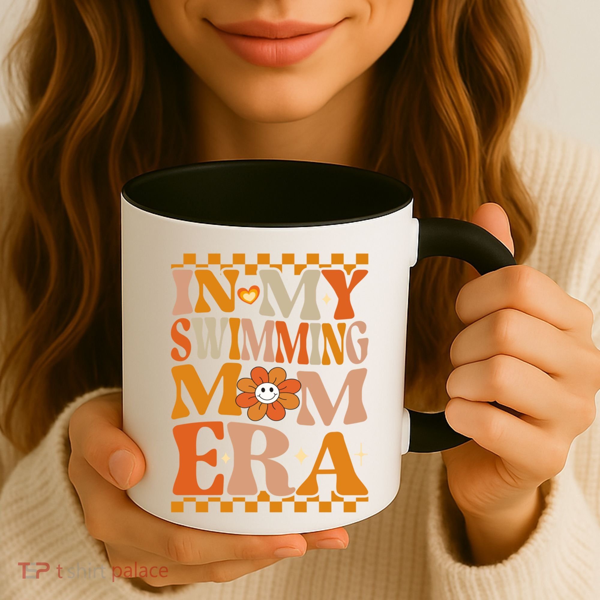 In My Swimming Mom Era Retro Groovy Hippie Swimming Cool Gift Coffee Mug